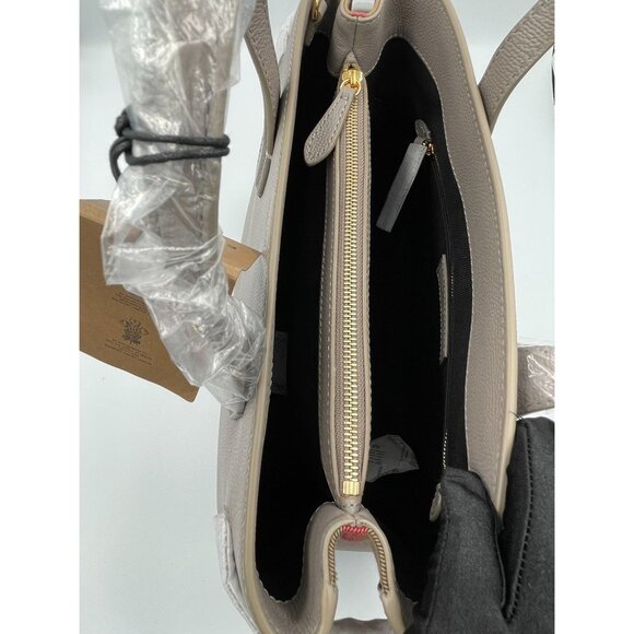 Burberry Medium Banner House Check Derby Leather Tote Shoulder Bag Taupe… - Picture 8 of 16